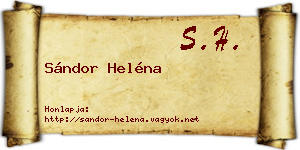 Sándor Heléna névjegykártya
